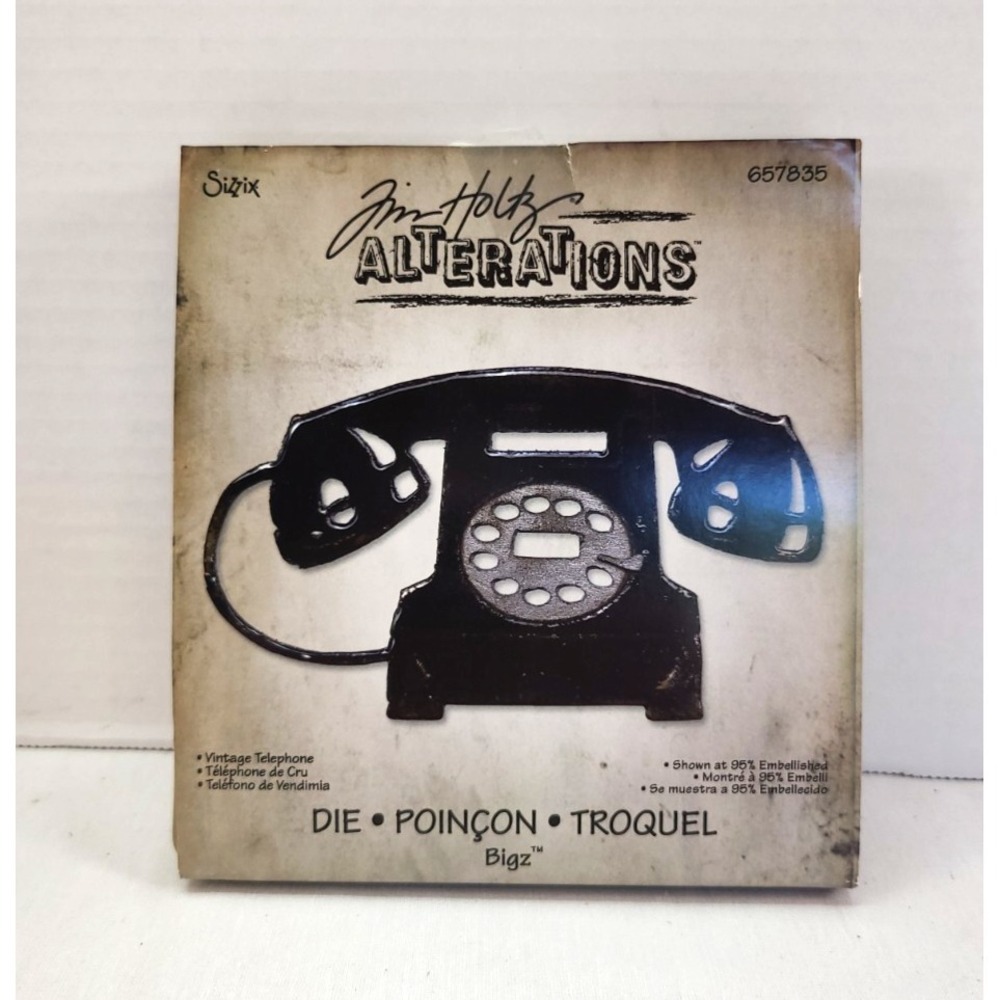 Sizzix Bigz Die Tim Holtz Alterations Vintage Telephone 657835 Scrapbook Supply